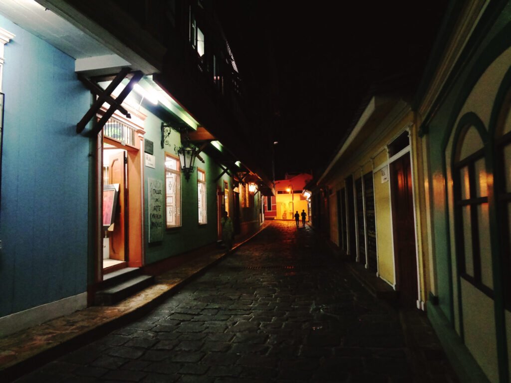 Barrio las Peñas at night