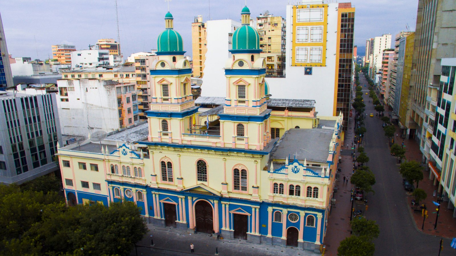 San Francisco Church Guayaquil by drone