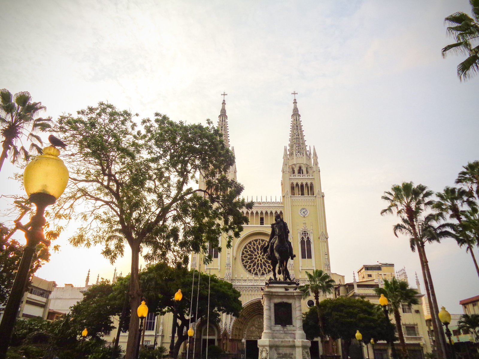 cathedral Guayaquil downtonw sunset